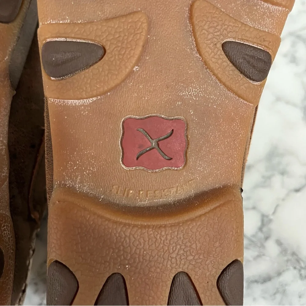 Twisted X Brown and Cream Women's Moccasins - Picture 8 of 12